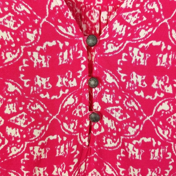 Bit & Bridle Womens Pink & White Popover Top Size Small - Picture 3 of 7